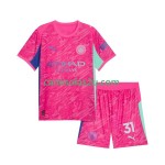 Camisolas de futebol Manchester City EDERSON M. 31 Guarda Redes Criança Equipamento Alternativa 2025/26 Manga Curta